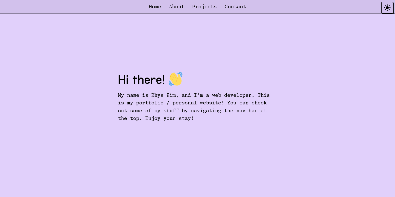 Screenshot of the homepage